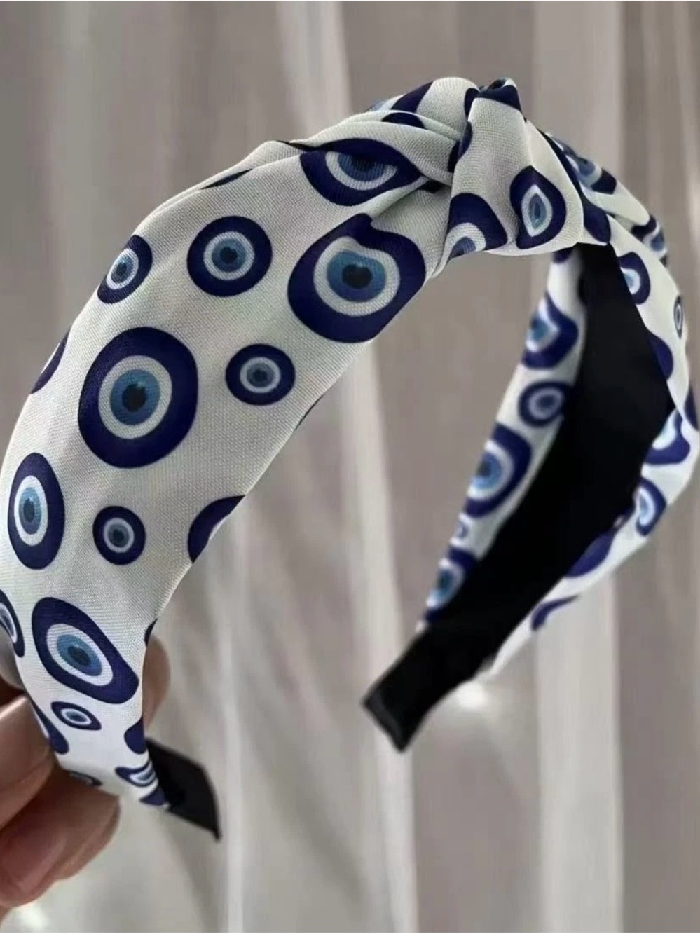 Classic Blue Evil Eye Knot Headband - Women Accessories